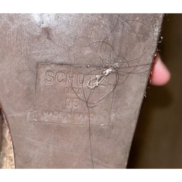 Schutz Tan Leather Espadrille Wedge Sandals With Ankle Strap size 9 Womens - Picture 9 of 9